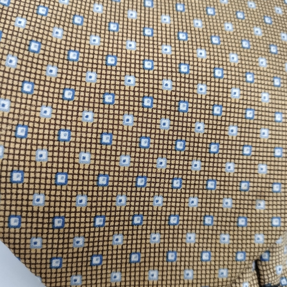 Stonehenge Silk Necktie Gold/Brown Geometric Pattern Men's Tie - Picture 4 of 11